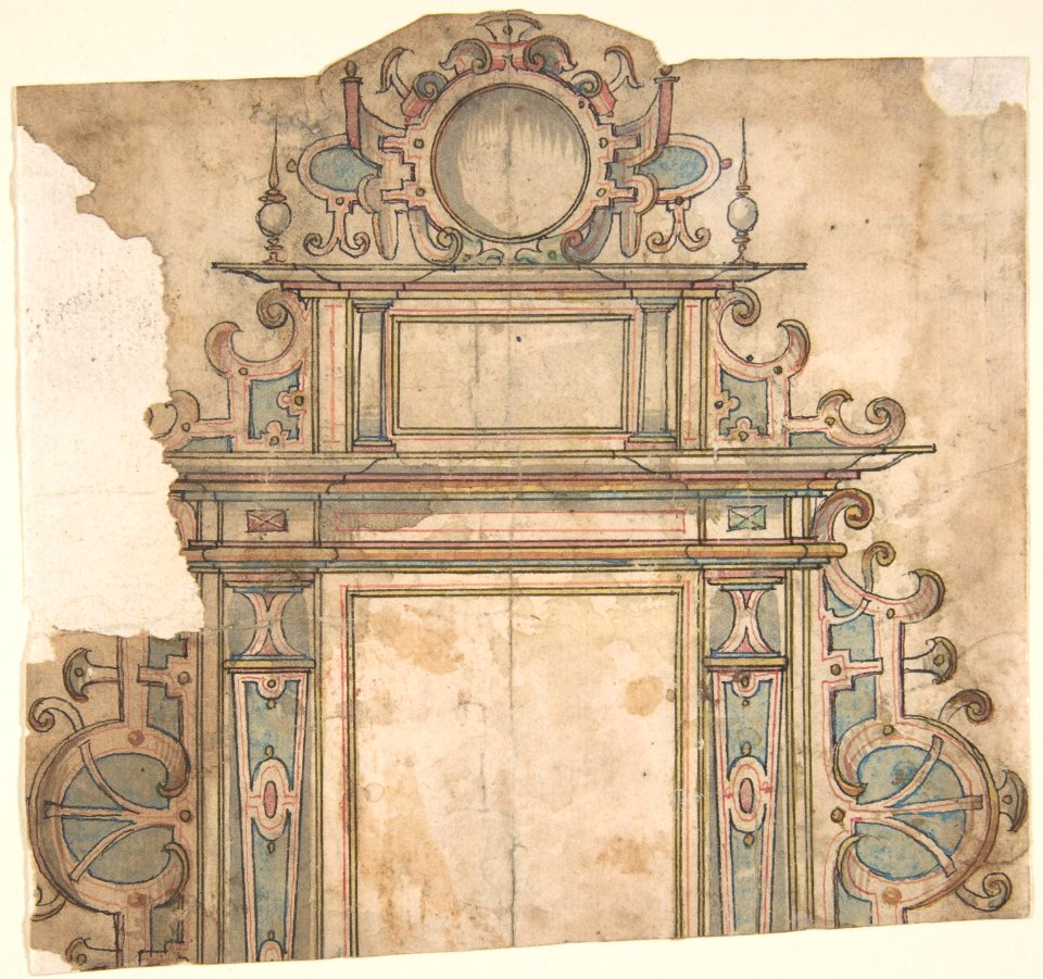 Fragment of design for architectural frame MET DP801701