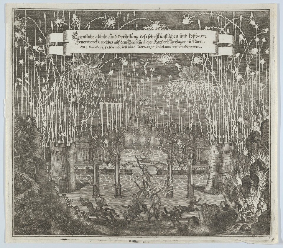 Fireworks celebrating the marriage of Emperor Leopold I and Margarita, Vienna 1666 MET DP855343