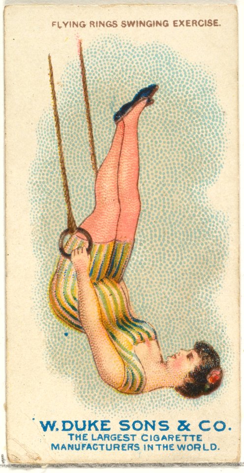 Flying Rings Swinging Exercise, from the Gymnastic Exercises series (N77) for Duke brand cigarettes MET DP827451