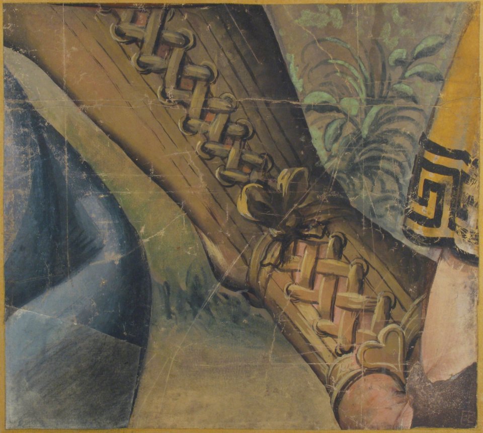 Fragment of a Tapestry Cartoon- Foot in a Buskin, Drapery, and a Plant MET 22.72.5