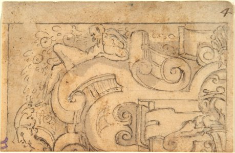Fragment of Strapwork Design (tracing?) MET DP801979
