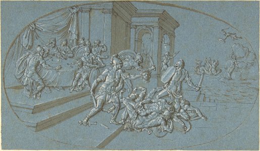Fight Between Perseus And Phineus in the Palace of Cephus MET DP802343