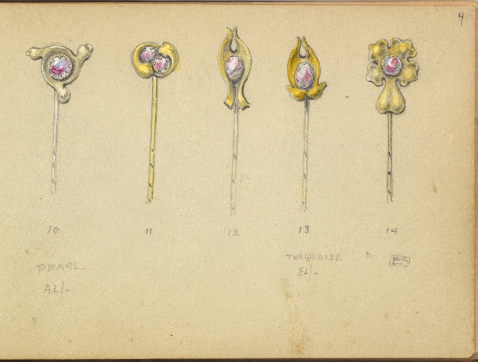 Five Designs for Gold Stickpins MET DP827237