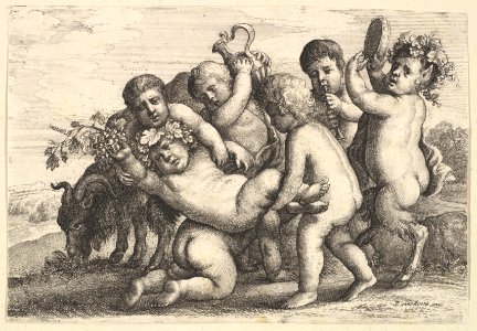 Five boys, two satyrs and a goat MET DP822957