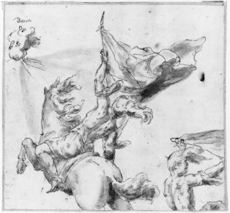 Figure of a Soldier on Horseback Holding a Flag MET 263060 56.235.8