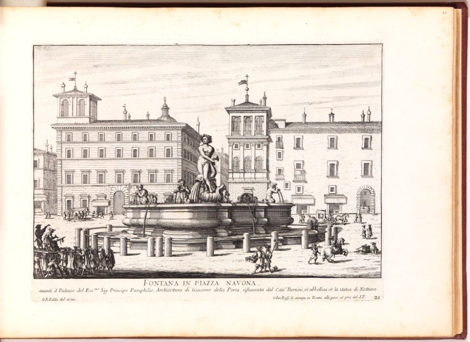 Fontana in Piazza Navona -Fontana del Moro-. From 'La Fontane di Roma nelle Piazze e Luoghi Publici (...)'. MET DP273750