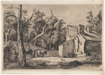 Entrance to the Forest of Brie with Cottage on the Right MET DP874587