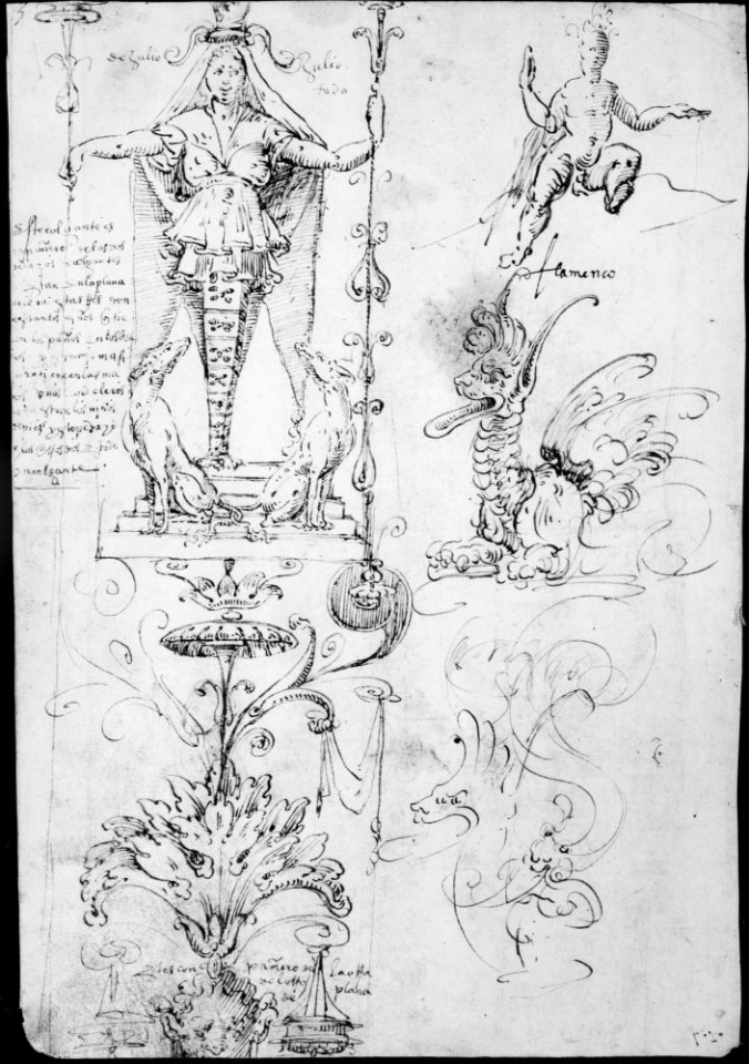 Four different Figure Studies (recto); Grotesque Designs (verso) MET MM37912
