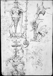 Four different Figure Studies (recto); Grotesque Designs (verso) MET MM37912