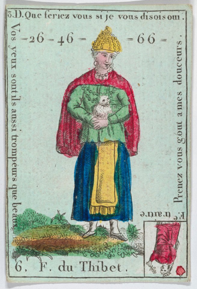 F. du Thibet from playing cards "Jeu d'Or" MET DP861998