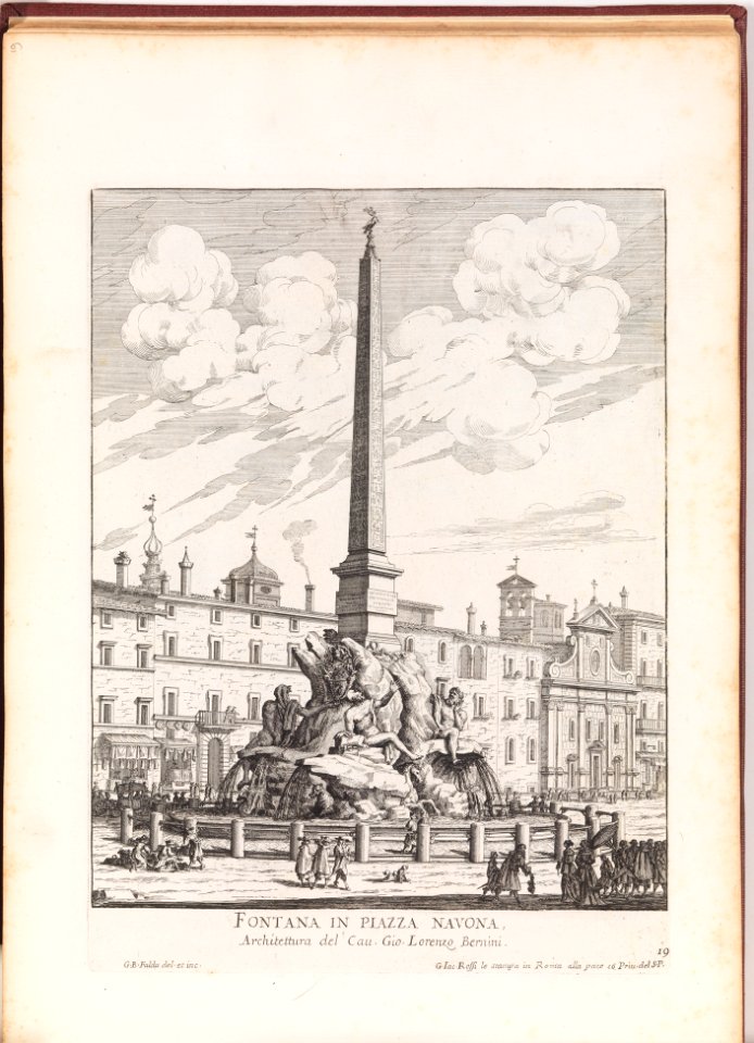 Fontana in Piazza Navona -Fontana dei Quattro Fiumi-. From 'La Fontane di Roma nelle Piazze e Luoghi Publici (...)'. MET DP273748