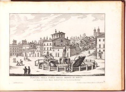 Fontana nella Piazza della Trinita de Monti (...). From 'La Fontane di Roma nelle Piazze e Luoghi Publici (...)'. MET DP273746