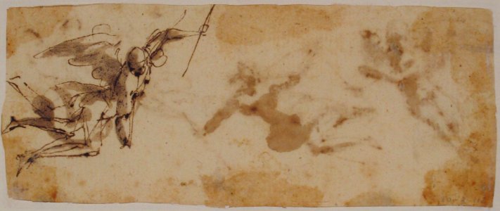 Four Flying Angels (recto); Two Flying Figures (verso) MET 80.3.112 VERSO