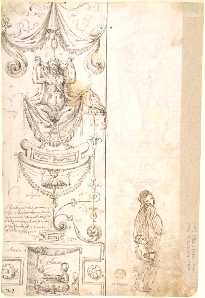 Four different Figure Studies (recto); Grotesque Designs (verso) MET DP800326