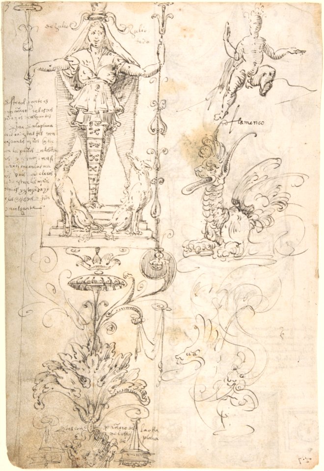 Four different Figure Studies (recto); Grotesque Designs (verso) MET DP800319