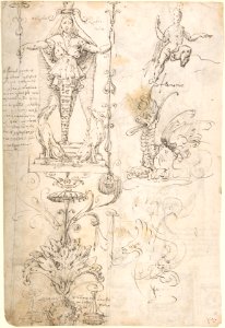 Four different Figure Studies (recto); Grotesque Designs (verso) MET DP800319