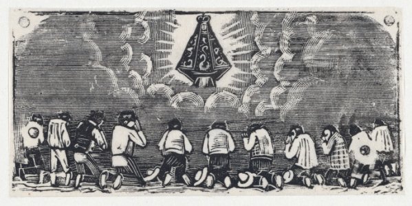 Figures kneeling before the Virgin MET DP867984