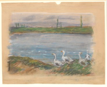 Four Geese By a Pond MET DP224970