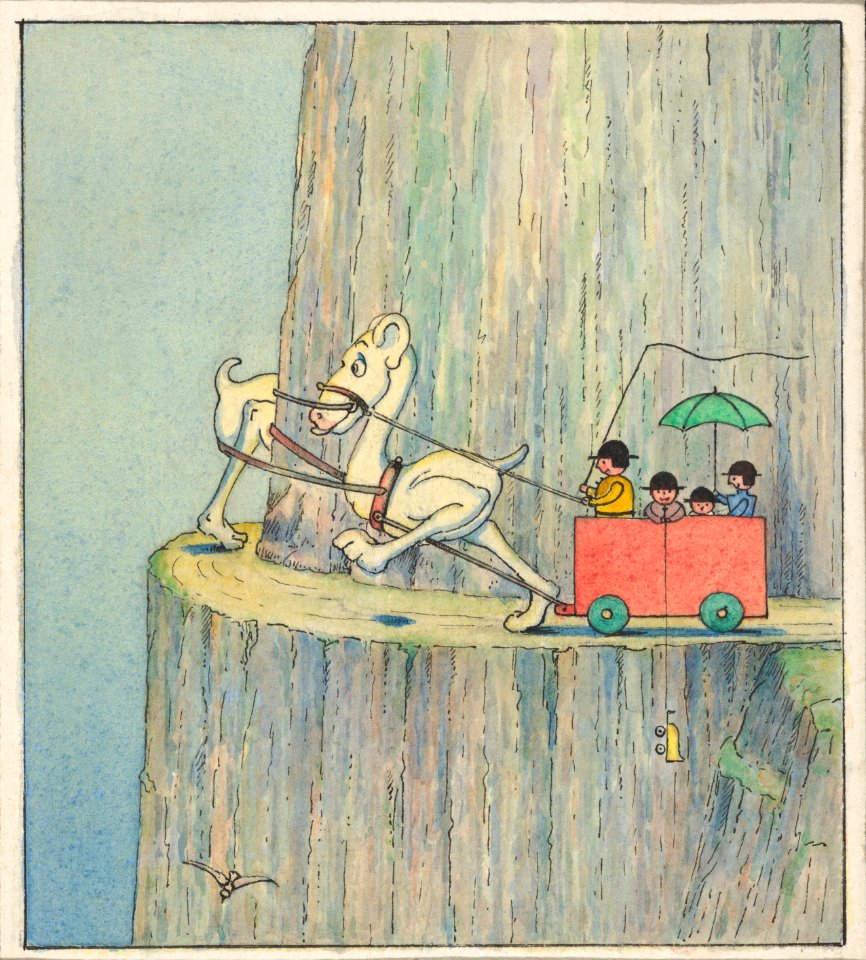 Figures Ascending a Cliff Road ("Wiggle Much" Design) MET DP856176