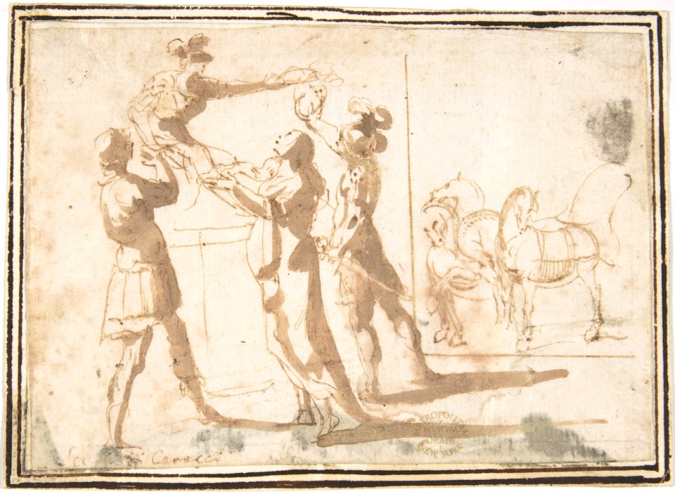 Enthroned Warrior Distributing Crowns MET DP807645
