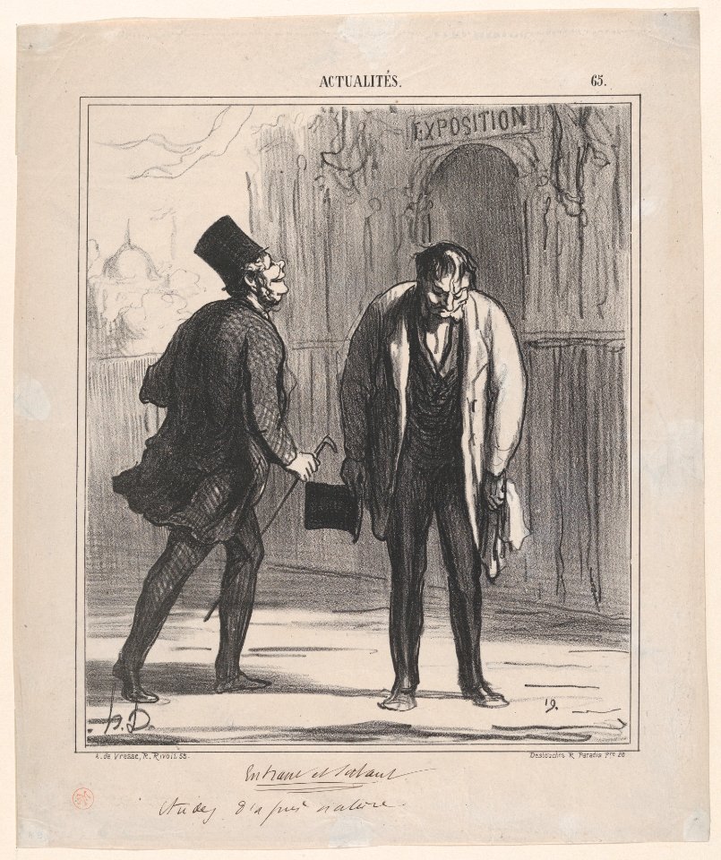 Entering and leaving the exhibition- Studies from life, from 'News of the day,' published in Le Charivari, May 15, 1867 MET DP877617