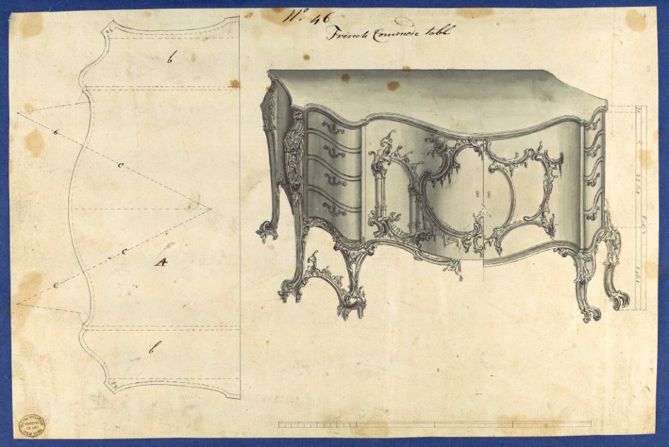 French Commode Table, from Chippendale Drawings, Vol. II MET DP118205