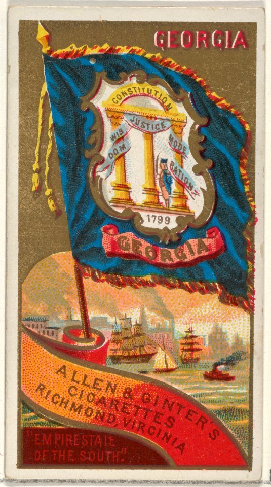 Georgia, from Flags of the States and Territories (N11) for Allen & Ginter Cigarettes Brands MET DP834522