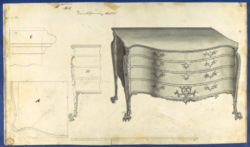 French Commode Table, from Chippendale Drawings, Vol. II MET DP118206