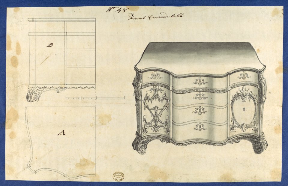 French Commode Table, from Chippendale Drawings, Vol. II MET DP118203