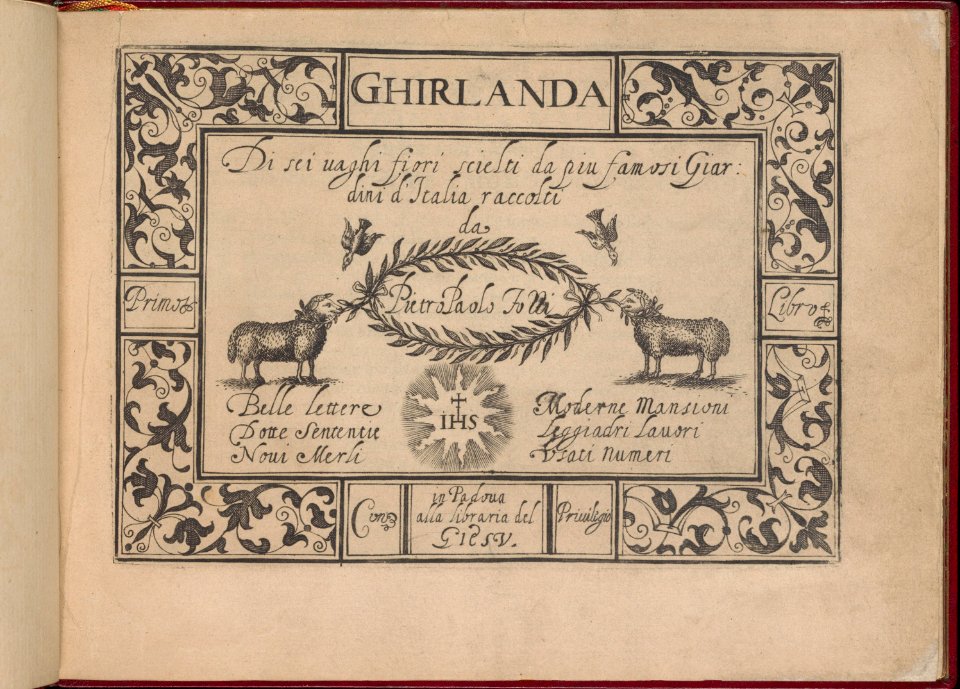 Ghirlanda- Di sei vaghi fiori scielti da piu famosi Giardini d'Italia, title page (recto) MET DP362252