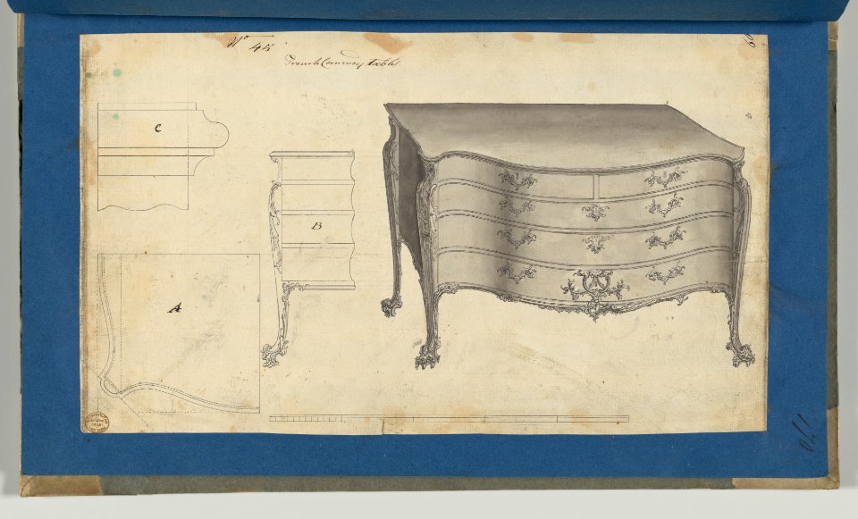 French Commode Table, from Chippendale Drawings, Vol. II MET DP-14176-057