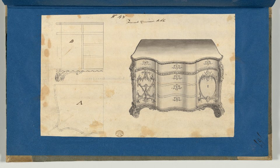 French Commode Table, from Chippendale Drawings, Vol. II MET DP-14176-054