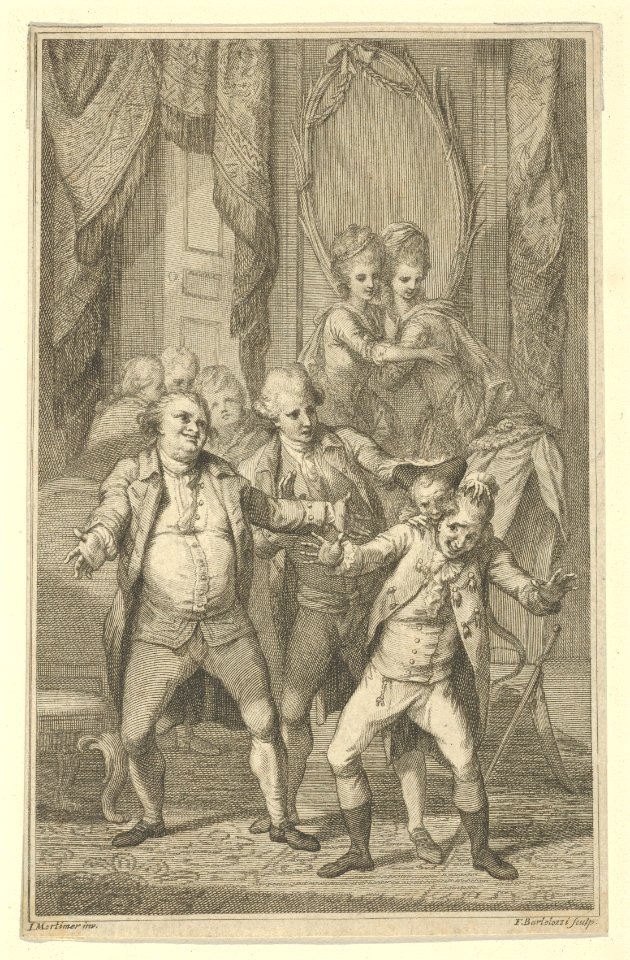 Frontispiece for Fanny Burney's 'Evelina'- Mr. Lovel Bitten in the Ear by Captain Mirvan's Monkey, vol. III MET DP854880