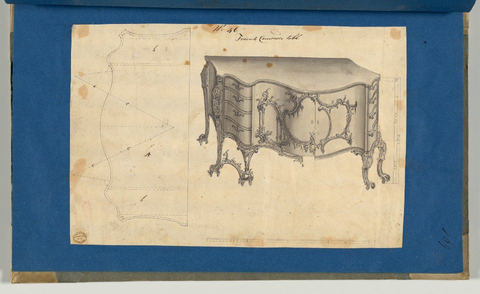 French Commode Table, from Chippendale Drawings, Vol. II MET DP-14176-056