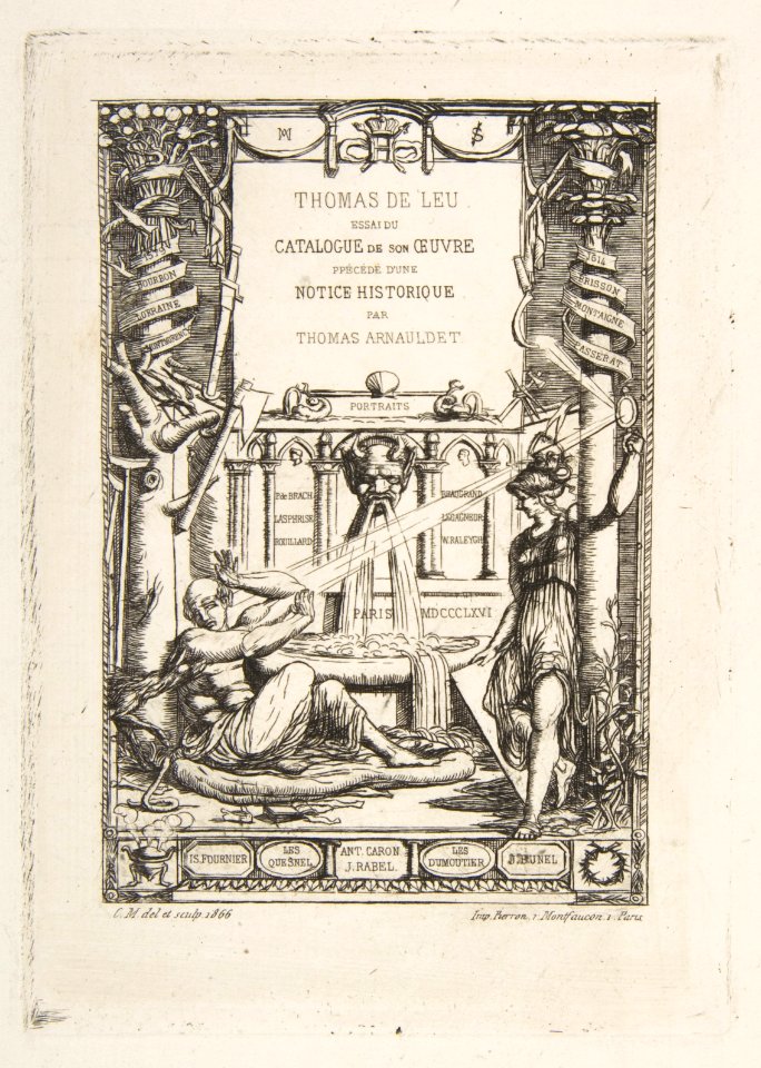 Frontispiece for the Catalogue of the work of Thomas De Leu MET DP813277