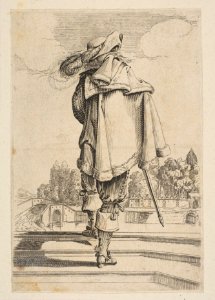 Gentleman in a Cape and Plumed Hat Seen from the Back MET DP818063