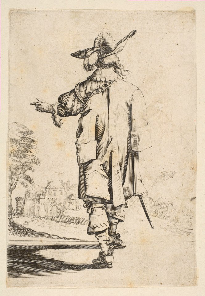Gentleman Seen from the Back Pointing towards a Chateau MET DP818066