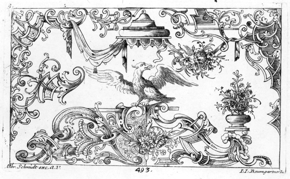 Ganz Neu Inventiertes Laub und Bandelwerck zu finden bey Albrecht Schimdt MET MM77527