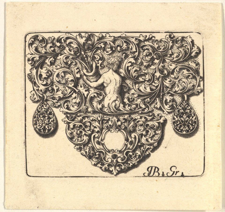 Goldsmiths Ornament with a Young Man Holding a Cornucopia MET DP823435