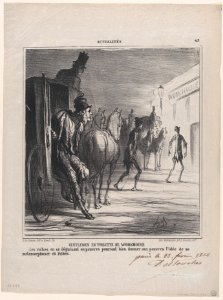 Gentlemen in workhouse clothes- If the rich are disguising themselves as poor, one might get the idea that the poor might transform themselves into the rich, from 'News of the day' MET DP877440