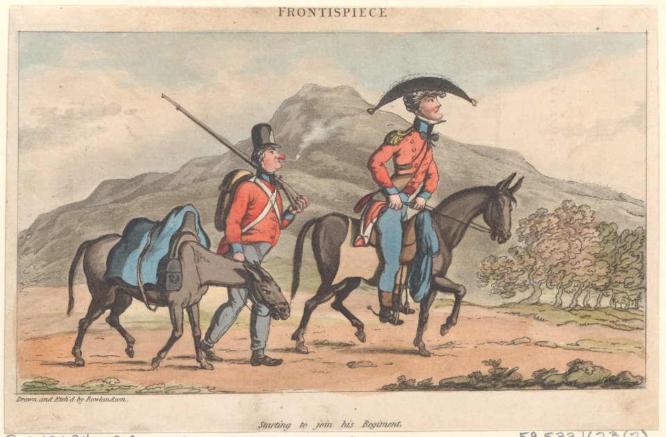 Frontispiece Starting to join his regiment, from "The Military Adventures of Johnny Newcome" MET DP884201