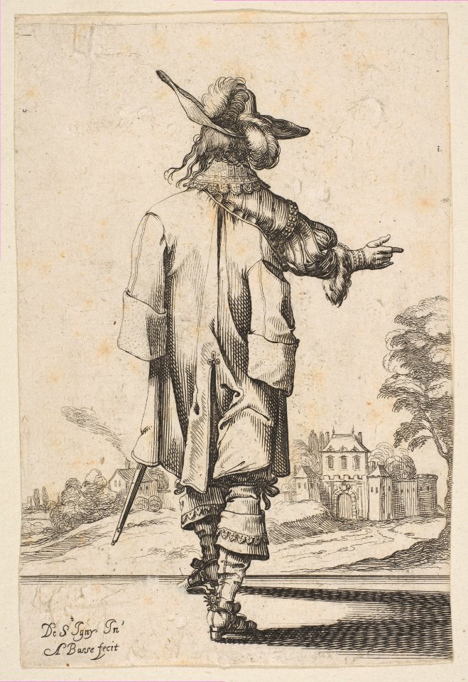 Gentleman Seen from the Back Pointing towards a Chateau MET DP818062