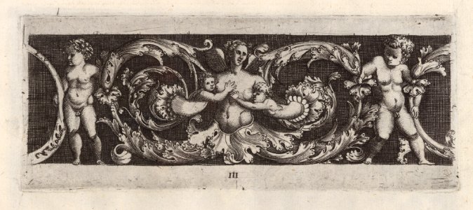 Frieze with Rinceaux, a Siren and Four Children Met DP-18648-001
