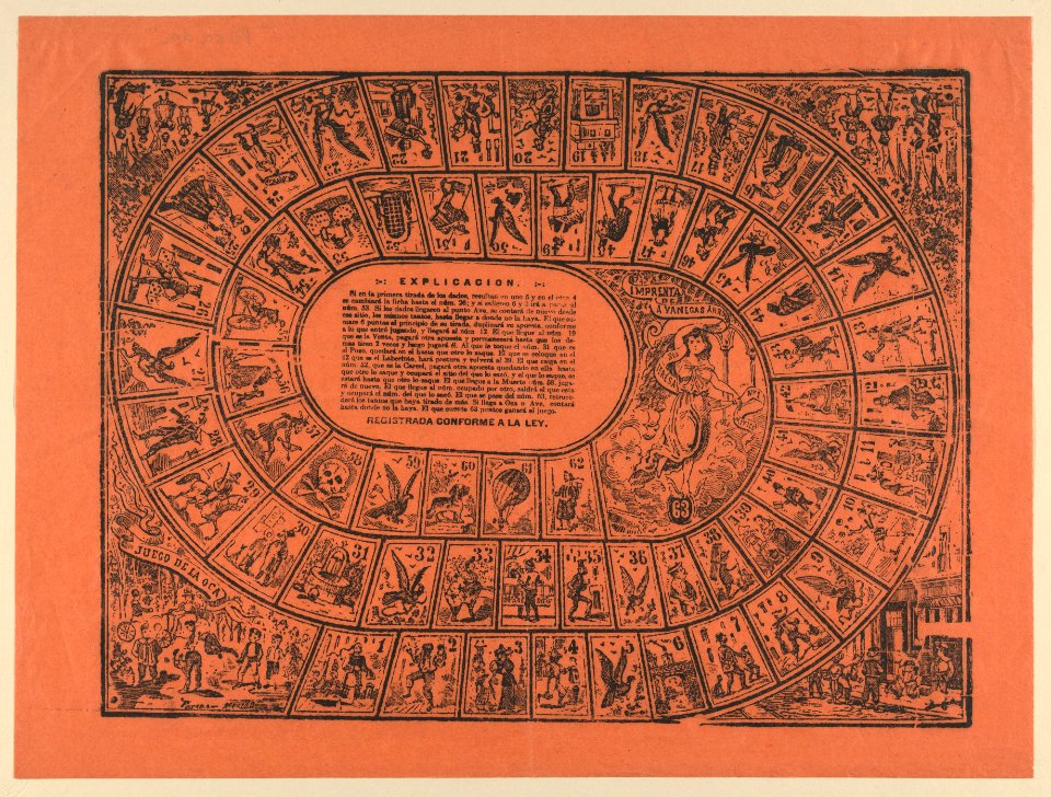 Game of the Goose, with the rules printed in the centre MET DP868041