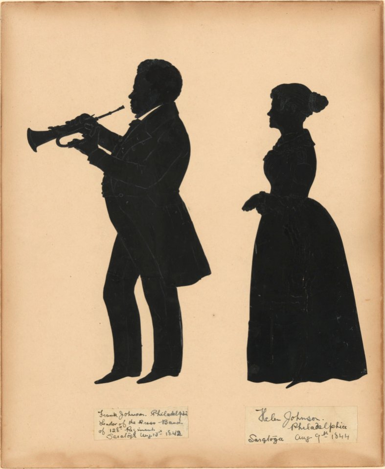 Frank Johnson, Leader of the Brass Band of the 128th Regiment in Saratoga, with his wife, Helen MET DP246963