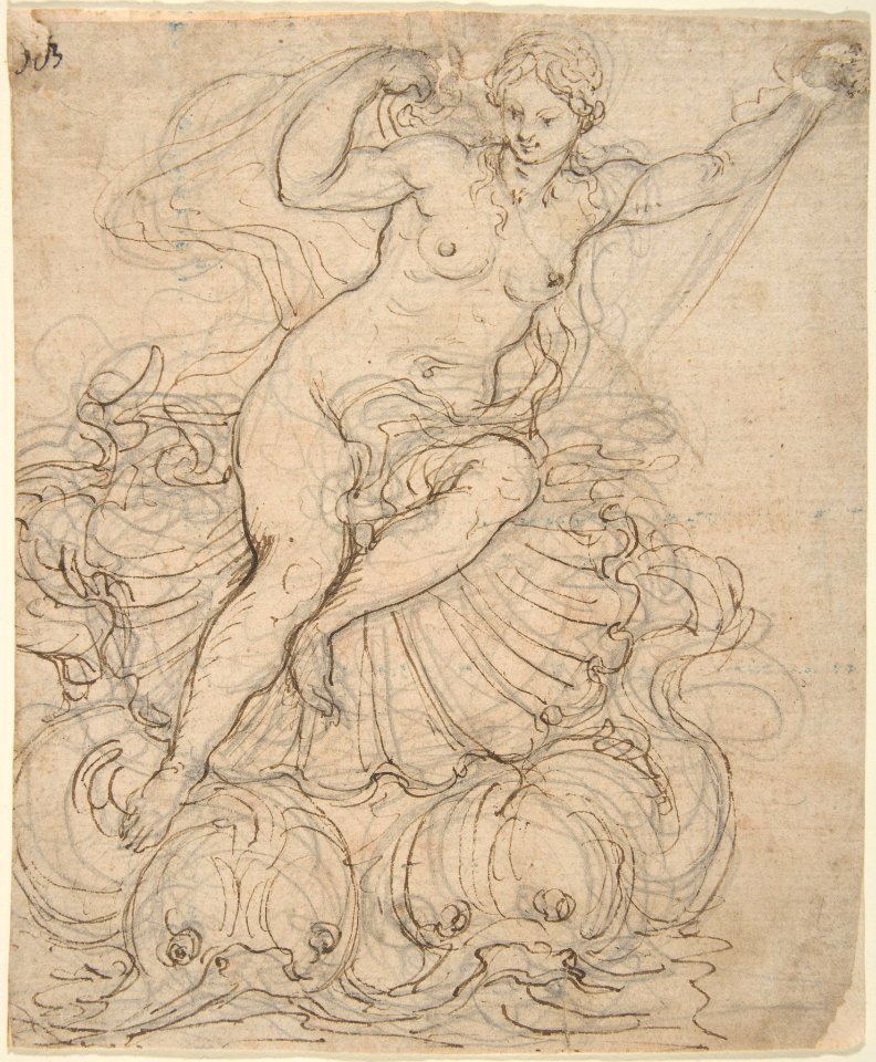 Galatea on her Chariot drawn by Dolphins MET DP809640