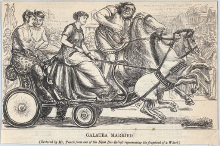 Galatea Married – Restored by Mr. Punch from one of the Elgin Bas-Reliefs representing the fragment of a Wheel (Punch, or the London Charivari, April 14, 1866, p. 151) MET DP875904
