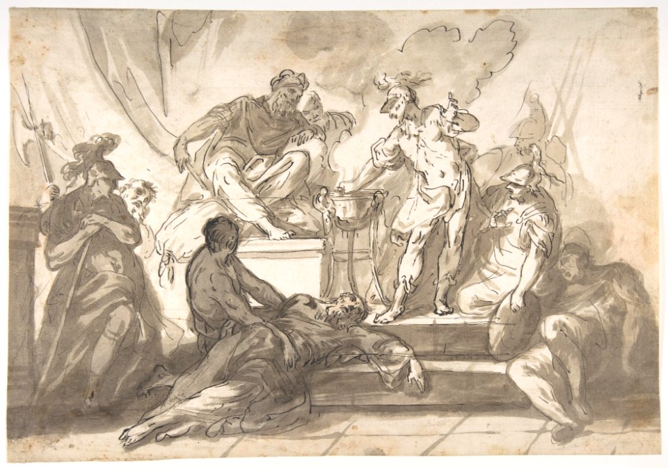 Gaius Mucius Scaevola Thrusting His Right Hand into Fire MET DP810387