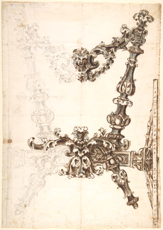 Frontal View of the Main Carved Wooden Structure of a Carriage MET DP802673