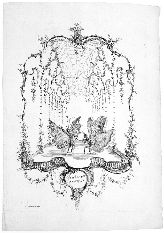 French Theatre (Théatre Français), from Essai de Papilloneries Humaines par Saint Aubin MET MM73201
